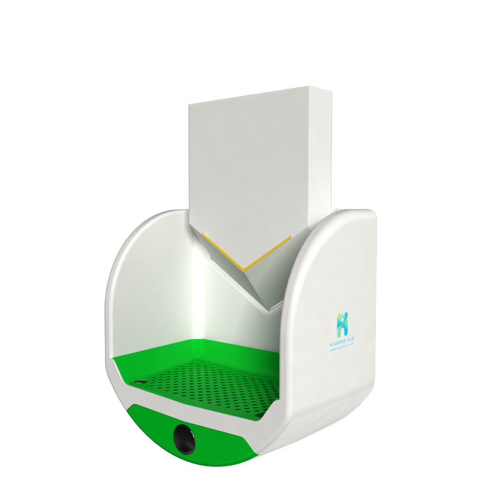 Image of the white Hygiene Ace V with the green tray